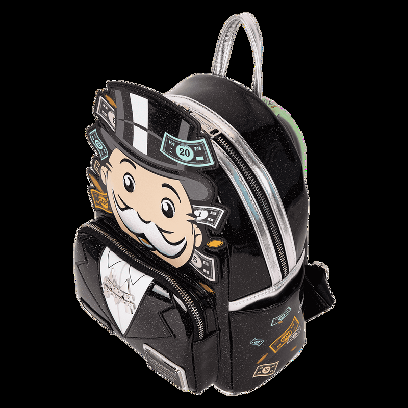 Loungefly Monopoly 90th Anniversary Pennybags Glitter Cosplay Mini Backpack
