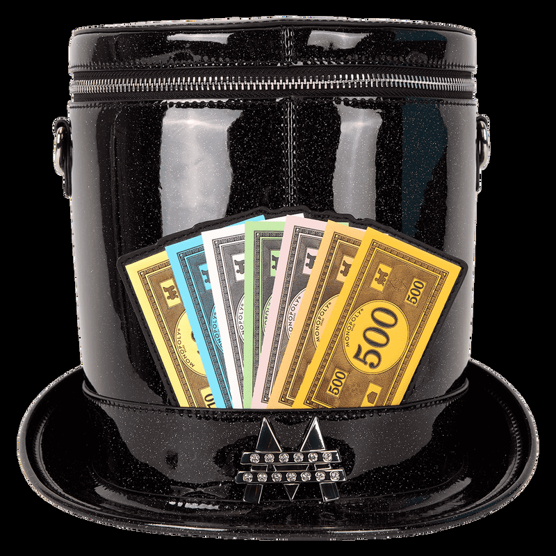 Loungefly Monopoly 90th Anniversary Top Hat Glitter Figural Crossbody Bag