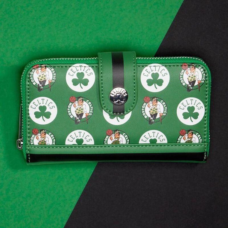 loungefly NBA Boston Celtics Logo Zip Around Wallet