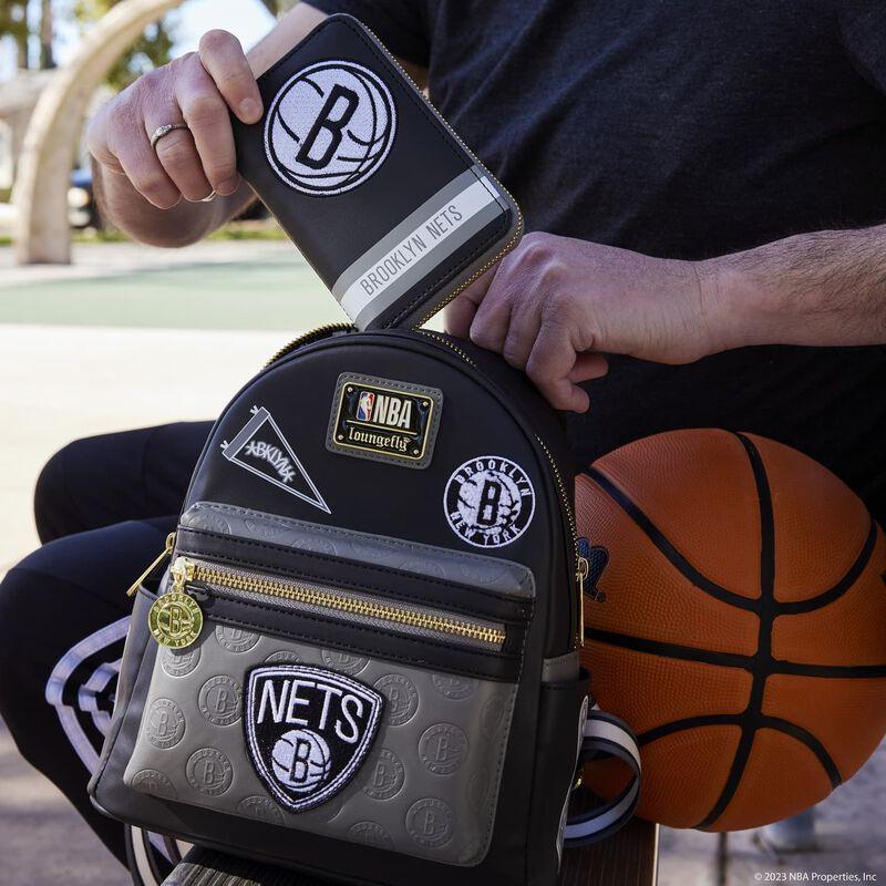 loungefly NBA Brooklyn Nets Patch Icons Mini Backpack