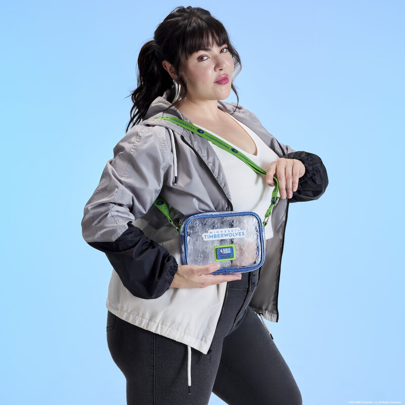 loungefly NBA Minnesota Timberwolves Clear Crossbody Stadium Bag