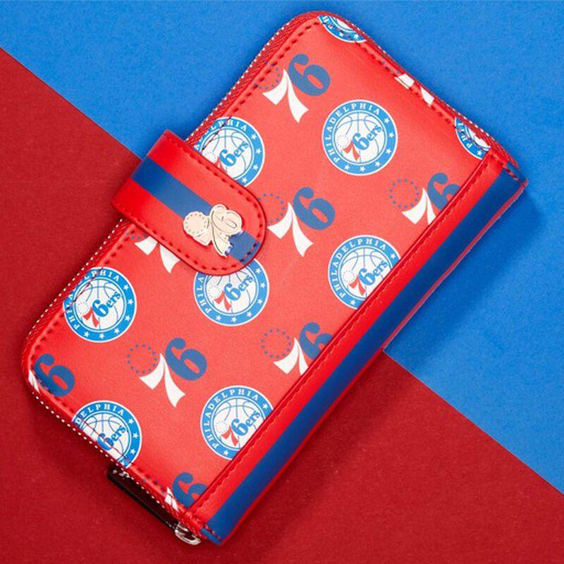 loungefly NBA Philadelphia 76ers Logo Zip Around Wallet