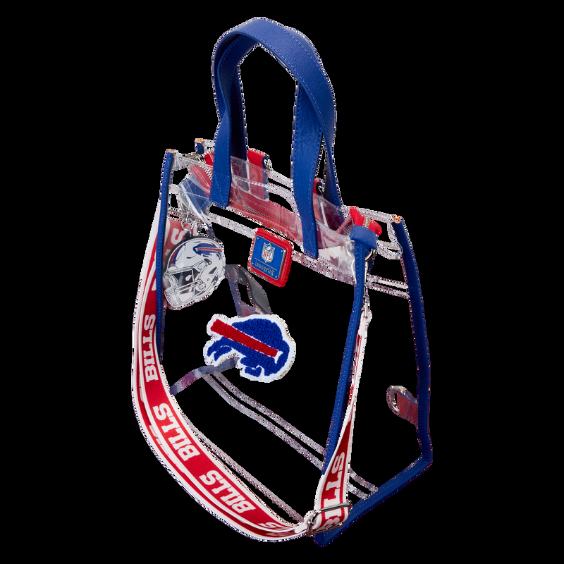 Loungefly NFL Buffalo Bills Clear Convertible Backpack & Tote Crossbody Stadium Bag