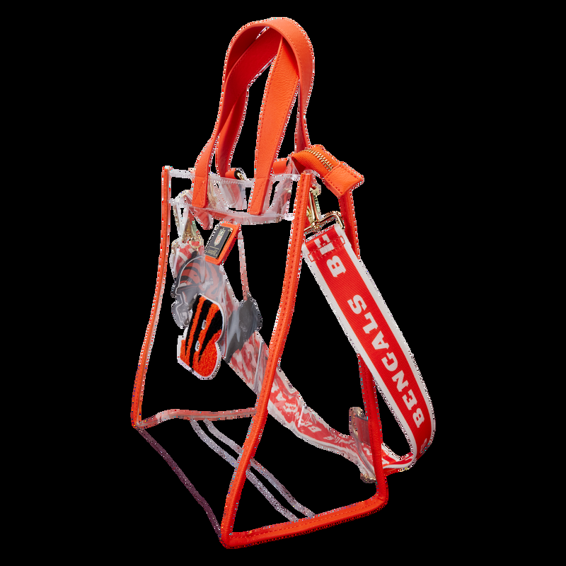 Loungefly NFL Cincinnati Bengals Clear Convertible Backpack & Tote Crossbody Stadium Bag