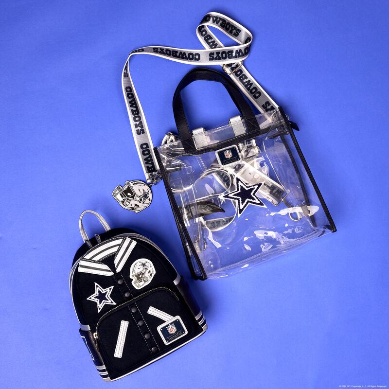 Loungefly NFL Dallas Cowboys Clear Convertible Backpack & Tote Crossbody Stadium Bag