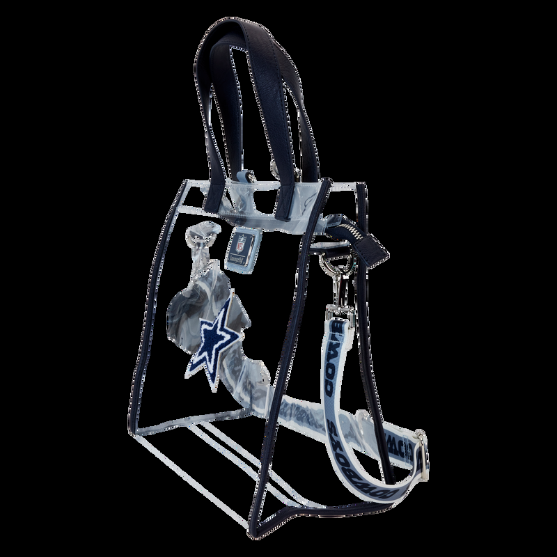 Loungefly NFL Dallas Cowboys Clear Convertible Backpack & Tote Crossbody Stadium Bag