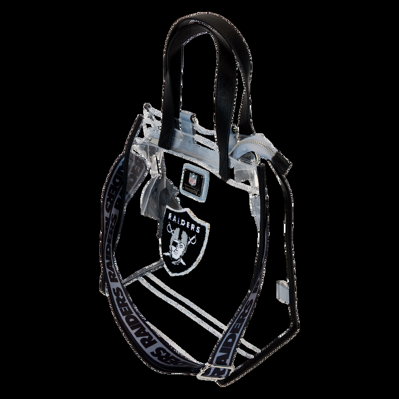 Loungefly NFL Las Vegas Raiders Clear Convertible Backpack & Tote Crossbody Stadium Bag