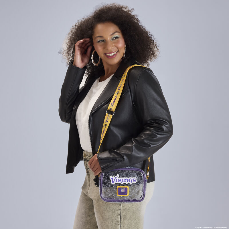 loungefly NFL Minnesota Vikings Clear Crossbody Stadium Bag