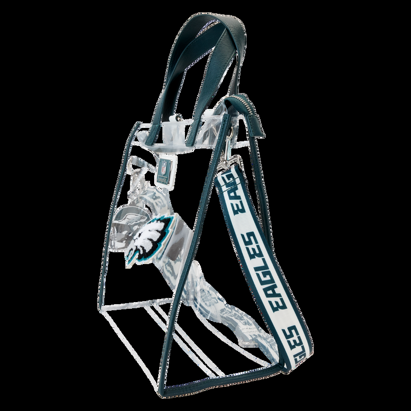 Loungefly NFL Philadelphia Eagles Clear Convertible Backpack & Tote Crossbody Stadium Bag