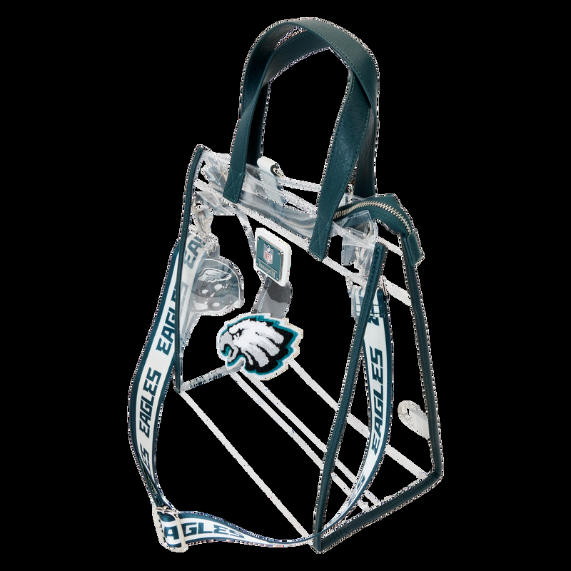 Loungefly NFL Philadelphia Eagles Clear Convertible Backpack & Tote Crossbody Stadium Bag