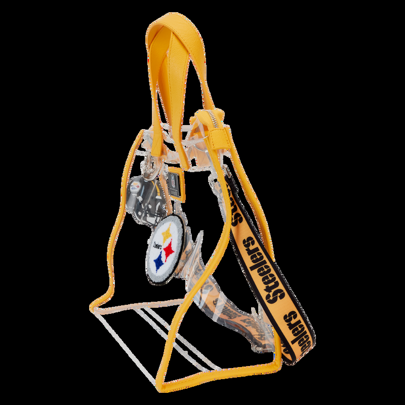 Loungefly NFL Pittsburgh Steelers Clear Convertible Backpack & Tote Crossbody Stadium Bag