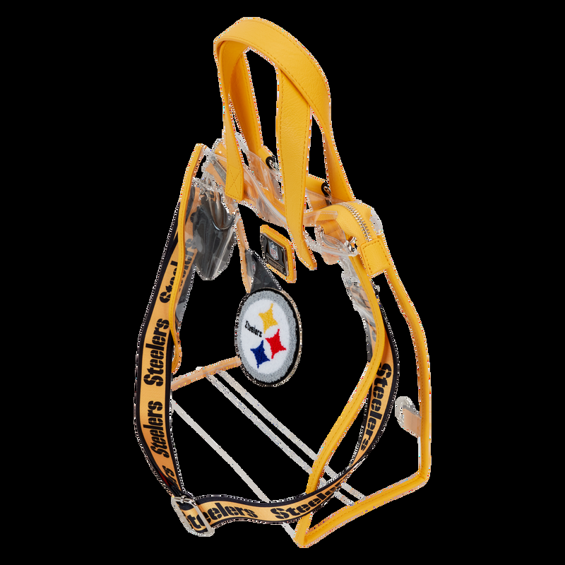 Loungefly NFL Pittsburgh Steelers Clear Convertible Backpack & Tote Crossbody Stadium Bag