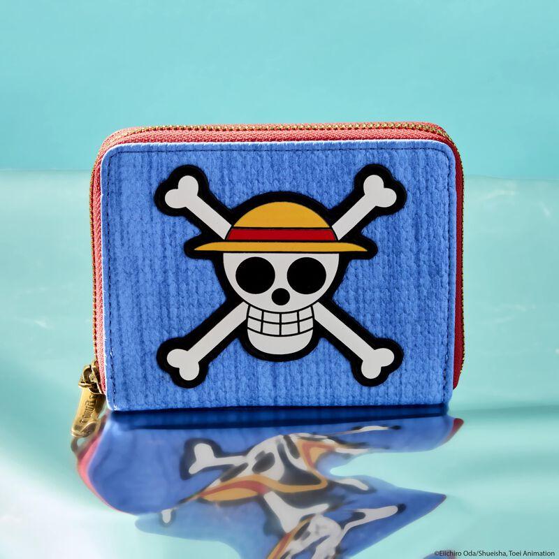loungefly NYCC Limited Edition One Piece Luffy Jolly Roger Zip Around Wallet