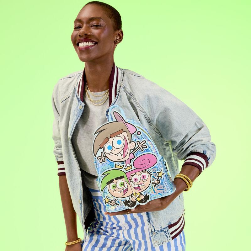 loungefly NYCC Limited Edition The Fairly OddParents Timmy Cosmo & Wanda Glow Mini Backpack
