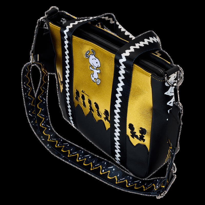 Loungefly Peanuts 75th Anniversary Snoopy & Gang Tote Crossbody Bag With Coin Bag