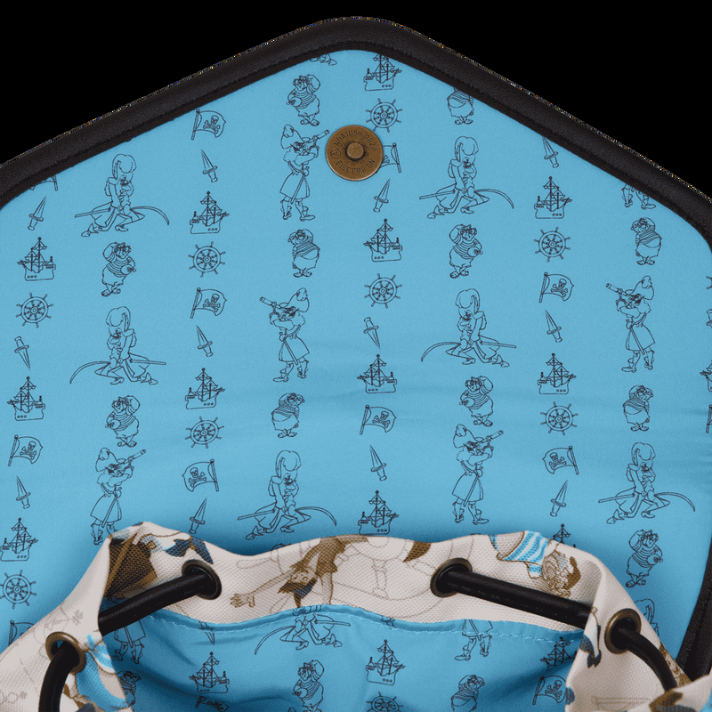 Loungefly Peter Pan Exclusive Captain Hook Pirate Ship Drawstring Full-Size Backpack