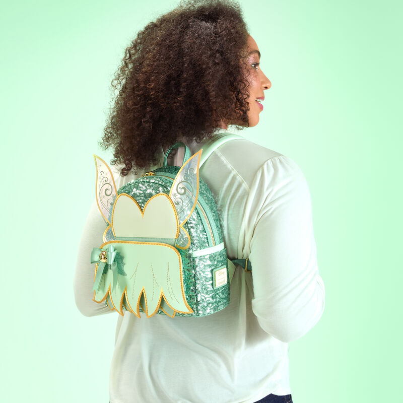 Loungefly Peter Pan Tinker Bell Holiday Cosplay Sequin Mini Backpack