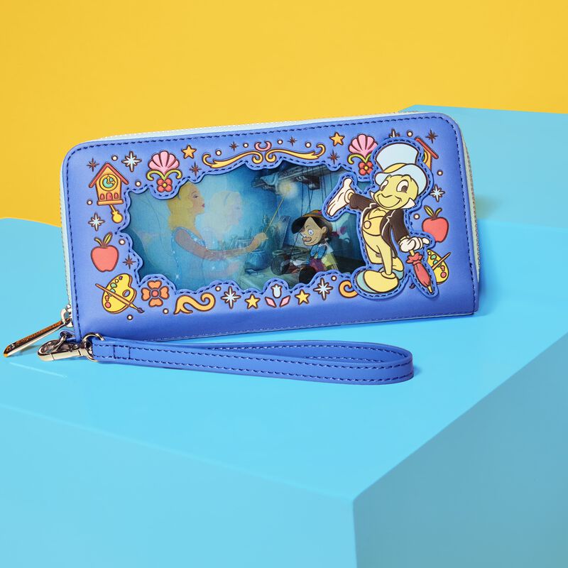 loungefly Pinocchio Exclusive Blue Fairy Lenticular Wristlet Wallet