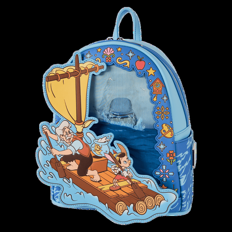 Loungefly Pinocchio Exclusive Raft Monstro Lenticular Mini Backpack