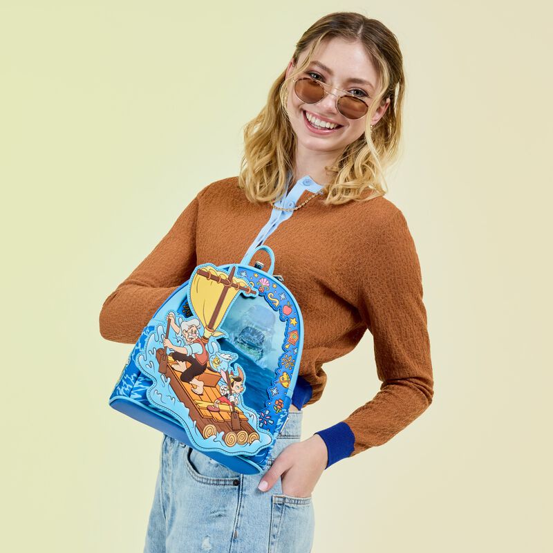 loungefly Pinocchio Exclusive Raft Monstro Lenticular Mini Backpack