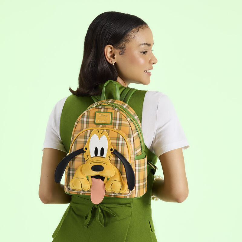 loungefly Pluto 95th Anniversary Plaid Mini Backpack
