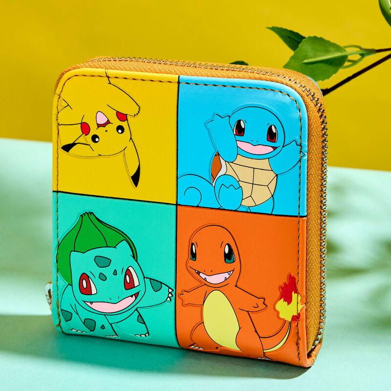 loungefly Pokémon Color Block Starters Zip Around Wallet
