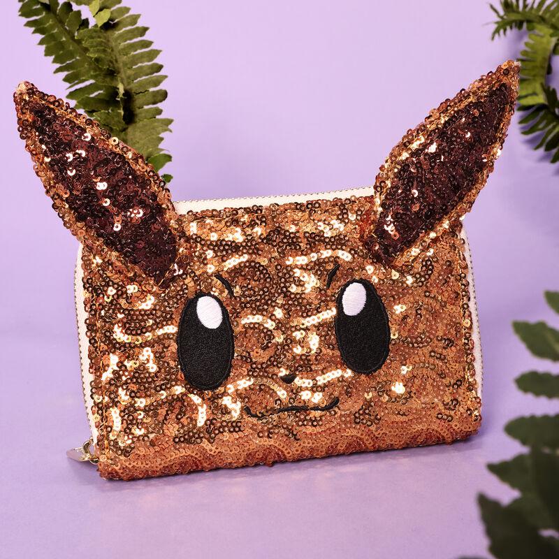loungefly Pokémon Exclusive Eevee Sequin Cosplay Zip Around Wallet