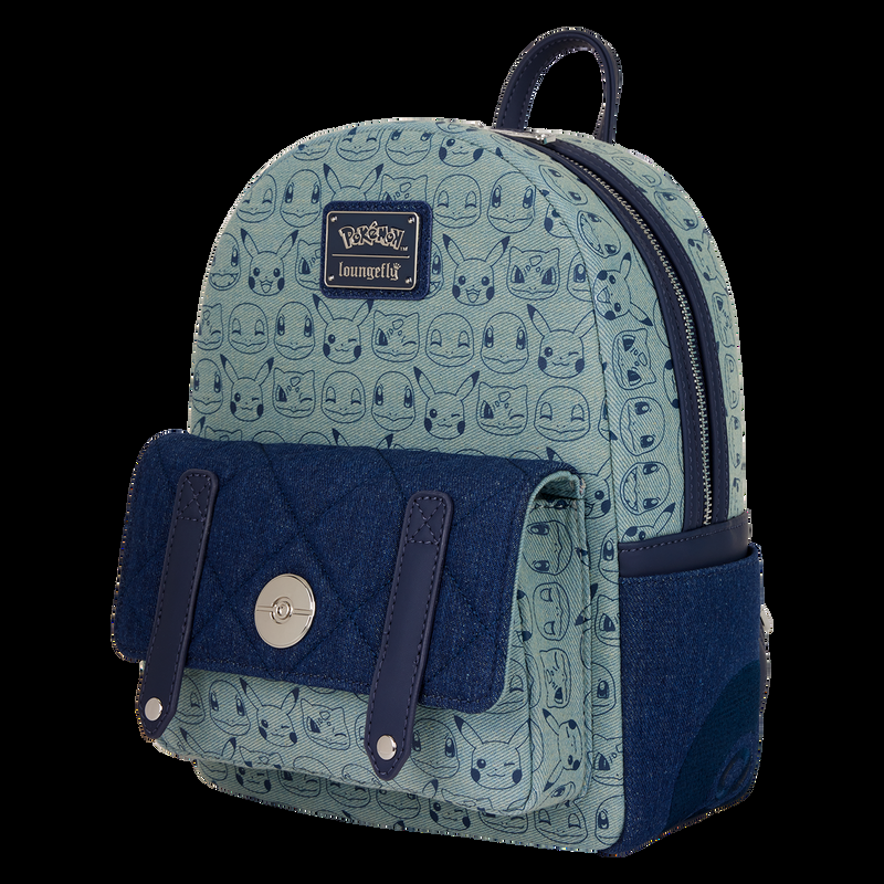 Loungefly Pokémon Faux Denim All-Over Print Mini Backpack
