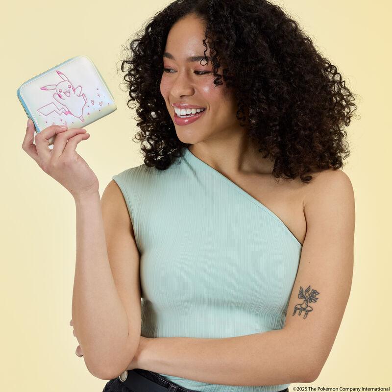 loungefly Pokémon Iridescent Pikachu Zip Around Wallet