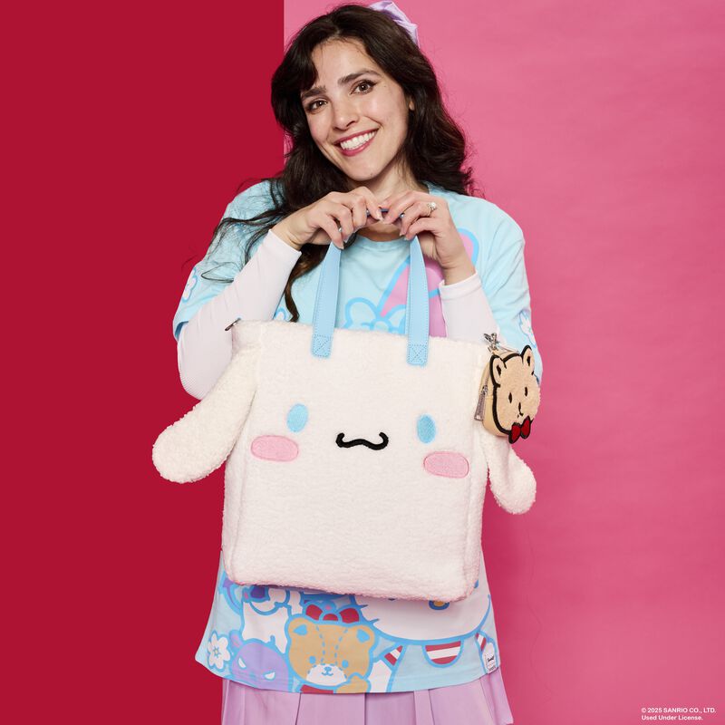 loungefly Sanrio Cinnamoroll Cosplay Sherpa Tote Crossbody Bag With Coin Bag