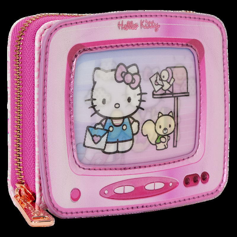 Loungefly Sanrio Exclusive Hello Kitty Vintage TV Lenticular Zip Around Wallet