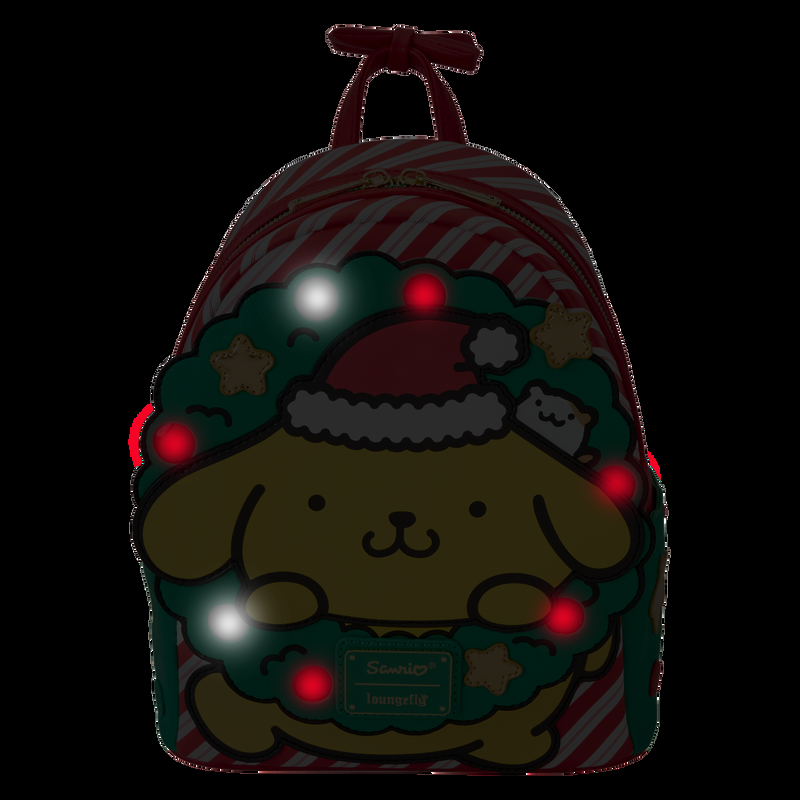 Loungefly Sanrio Exclusive Pompompurin Santa Hat Light Up Mini Backpack