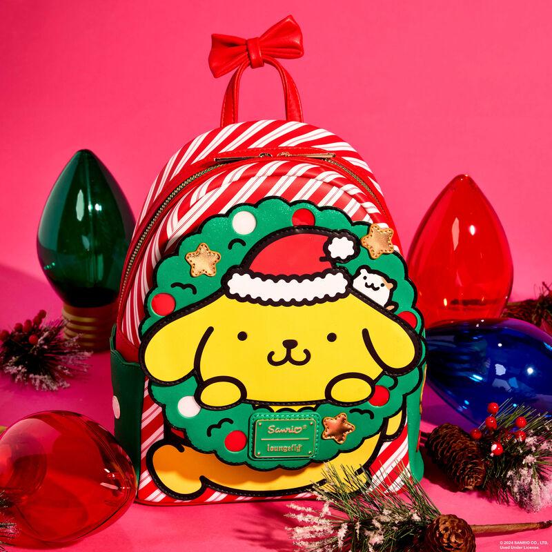 Loungefly Sanrio Exclusive Pompompurin Santa Hat Light Up Mini Backpack