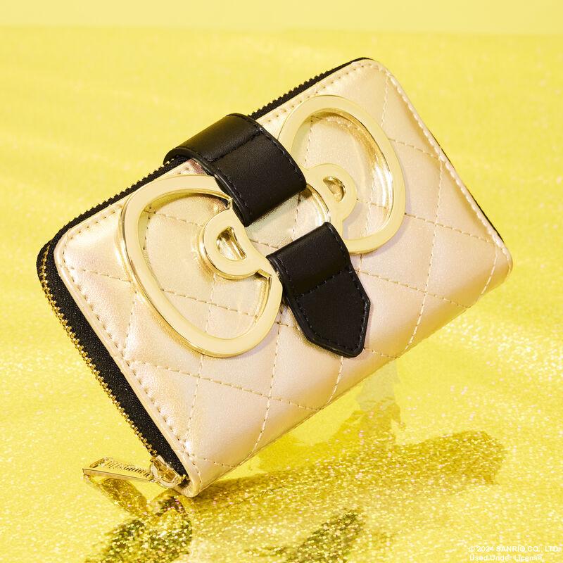 loungefly Sanrio Hello Kitty 50th Anniversary Gold Zip Around Wallet