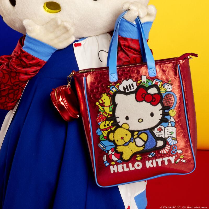 loungefly Sanrio Hello Kitty 50th Anniversary Metallic Tote Crossbody Bag with Coin Bag