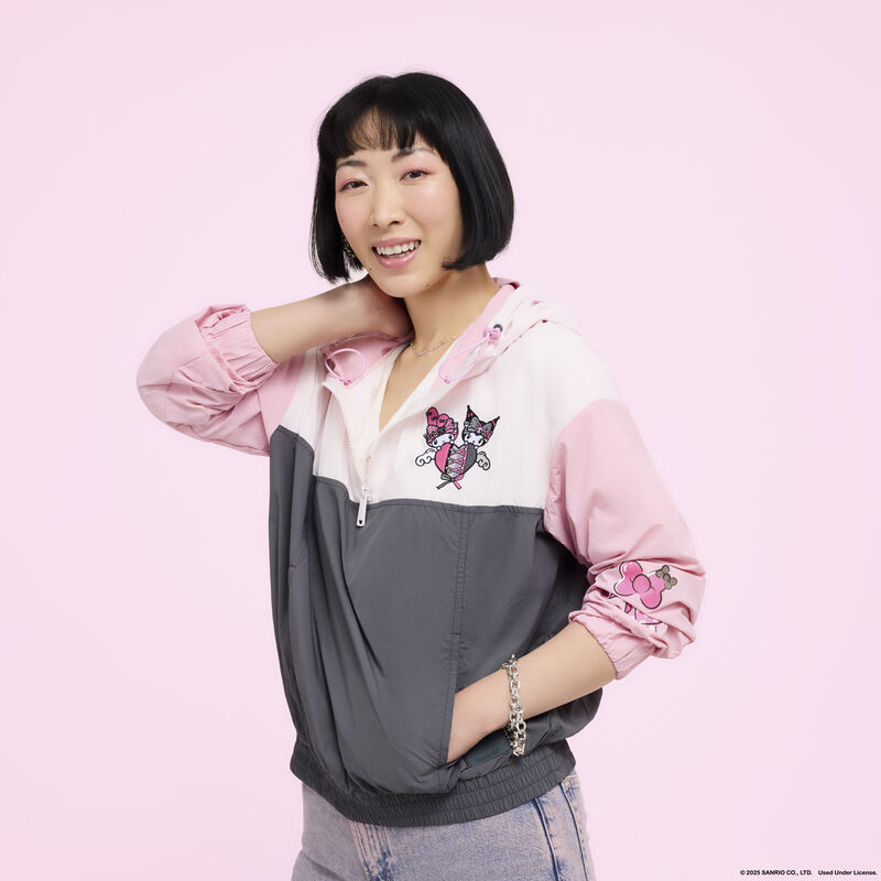Loungefly Sanrio My Melody & Kuromi Half-Zip Unisex Windbreaker Jacket