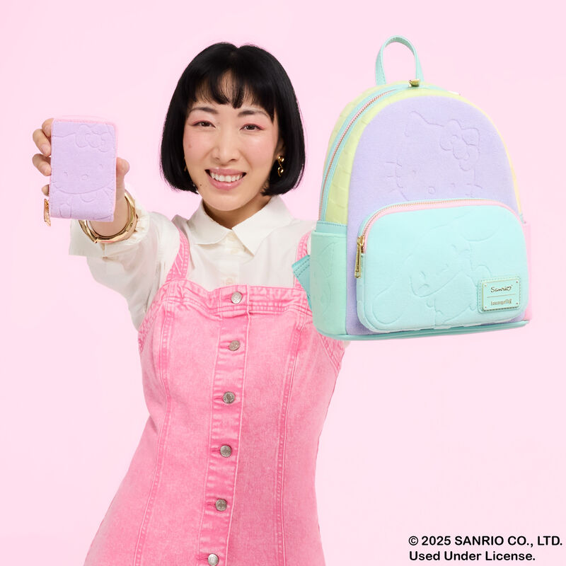 loungefly SDCC Limited Edition Hello Kitty & Friends Color Block Terry Cloth Mini Backpack