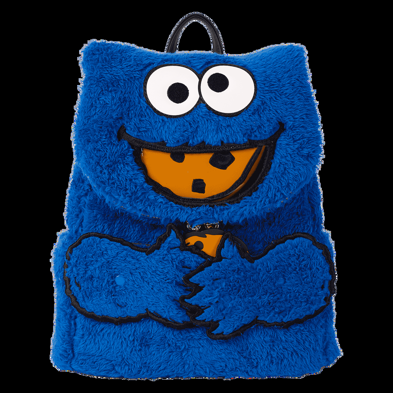 Loungefly Sesame Street Cookie Monster Plush Cosplay Mini Backpack With Coin Bag