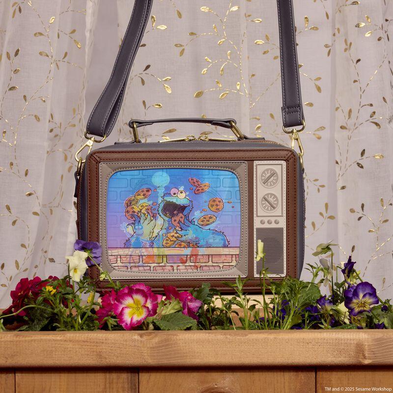 loungefly Sesame Street Lenticular Retro TV Triple Lenticular Crossbody Bag