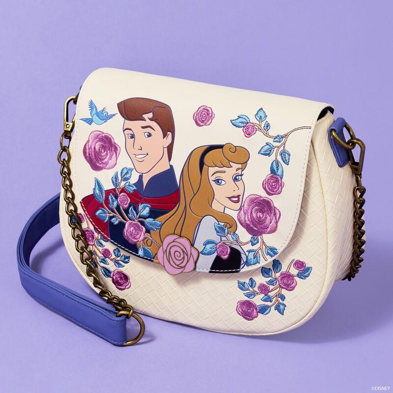 loungefly Sleeping Beauty Princess Aurora & Prince Phillip Floral Crossbody Bag