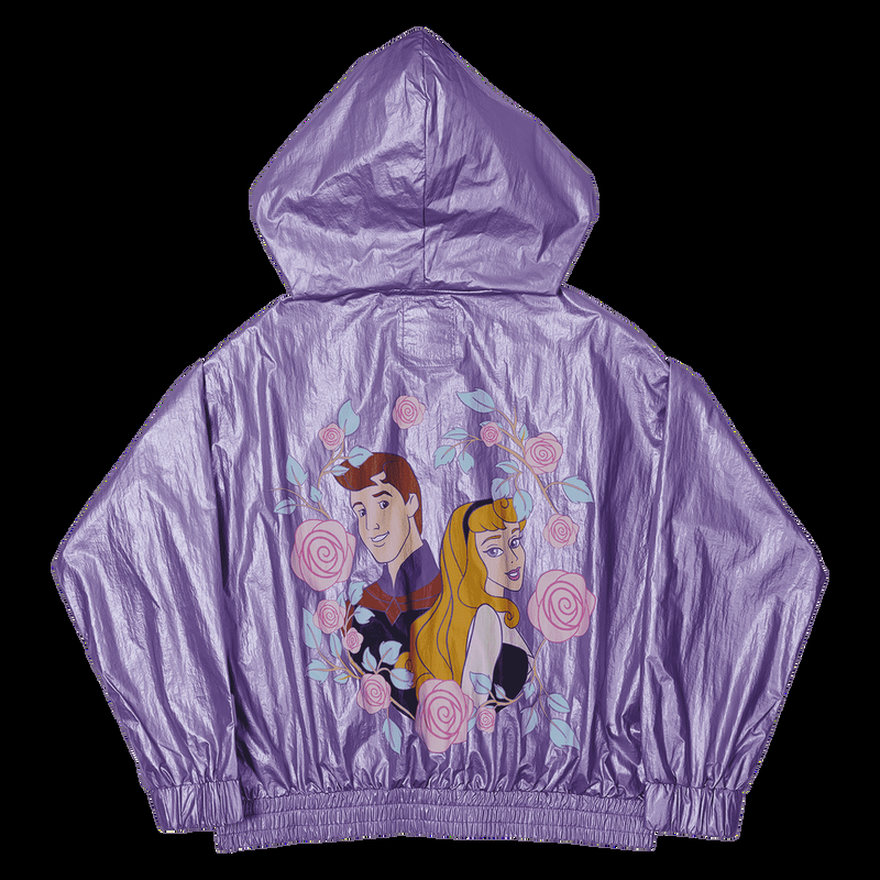Loungefly Sleeping Beauty Princess Aurora & Prince Phillip Floral Half-Zip Unisex Windbreaker Jacket