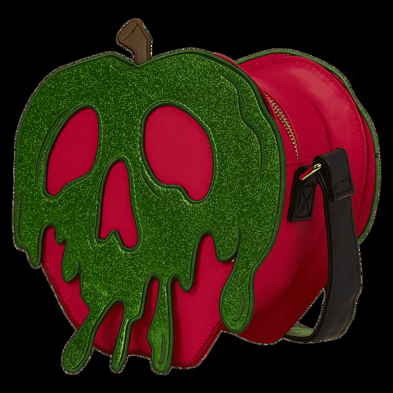 loungefly Snow White and the Seven Dwarfs Exclusive Evil Queen Poison Apple Glitter Crossbody Bag