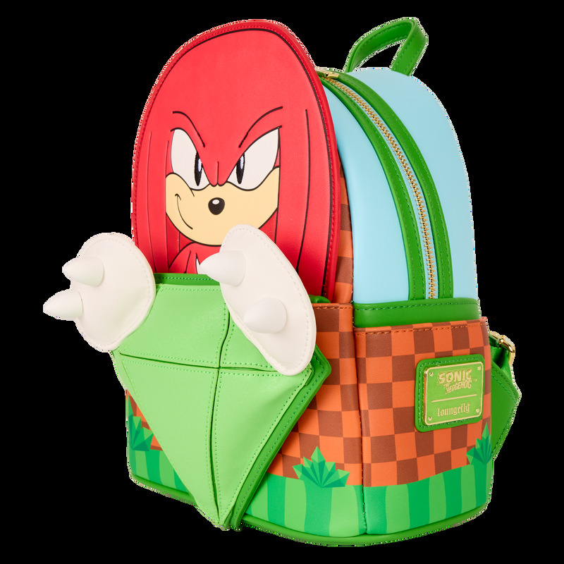 Loungefly Sonic The Hedgehog Limited Edition Knuckles Emerald Glitter Mini Backpack