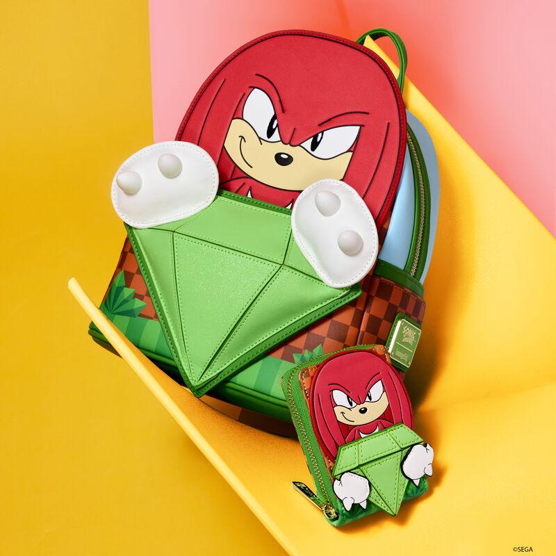 Loungefly Sonic The Hedgehog Limited Edition Knuckles Emerald Glitter Accordion Wallet