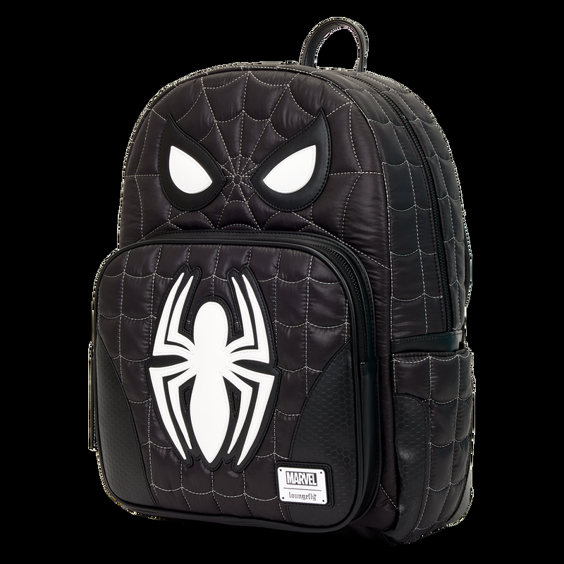 Loungefly Spider-Man Black & White Suit Cosplay Quilted Full-Size Backpack