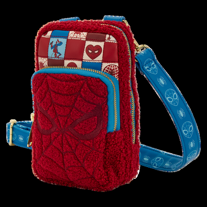 Loungefly Spider-Man Sherpa Cell Phone Crossbody Bag With Coin Bag