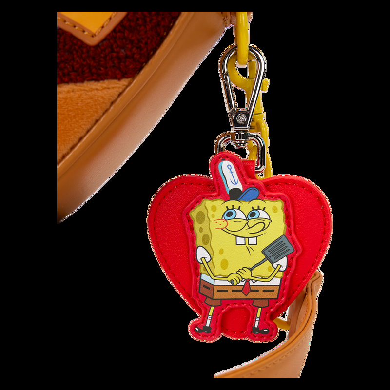 Loungefly SpongeBob SquarePants Krabby Patty Plush Heart Figural Crossbody Bag