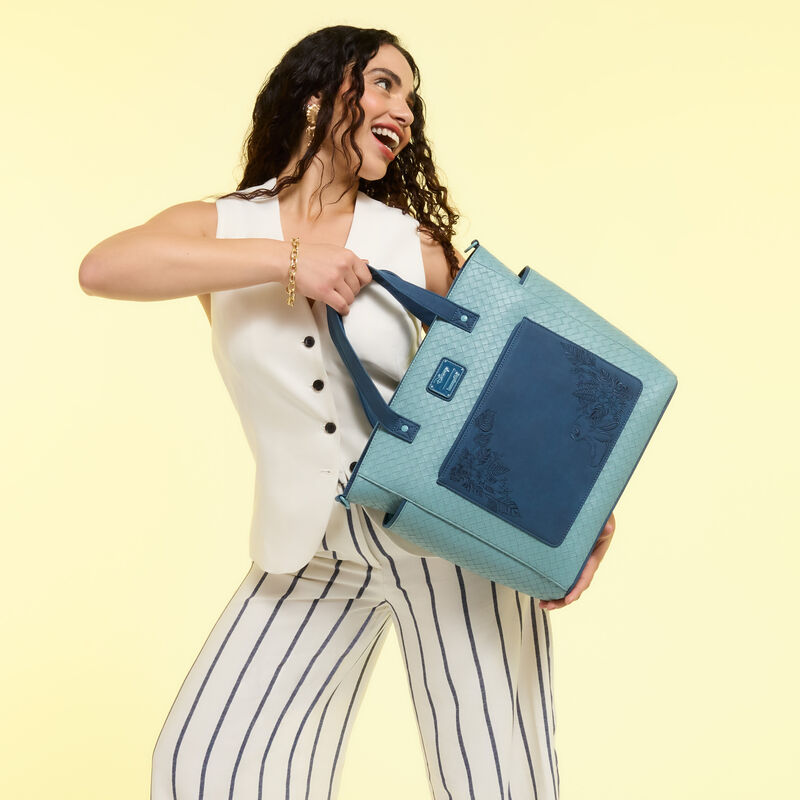 loungefly Stitch Embroidered Floral Convertible Backpack & Tote Crossbody Bag