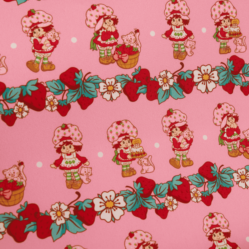 Loungefly Strawberry Shortcake Denim Gingham Crossbody Bag With Coin Bag