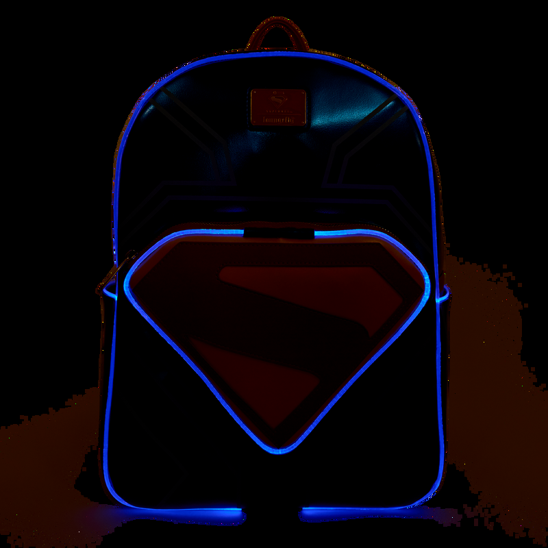 Loungefly Superman Light Up Glow Full-Size Backpack